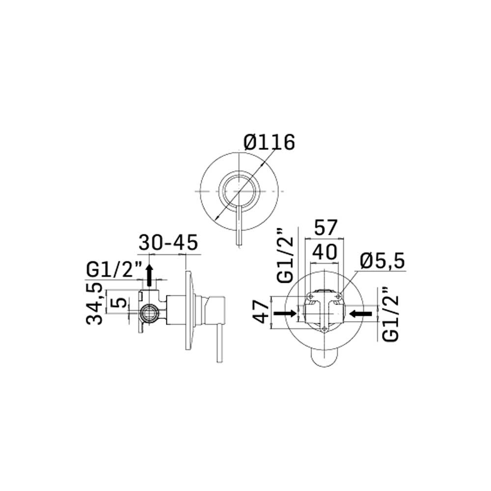 Set di Rubinetti Doccia, Lavabo canna Lunga e Bidet con scarico in ottone Cromo collezione Pico di Mamoli Rubinetterie by CeramicStore | Lo specialista del tuo bagno
