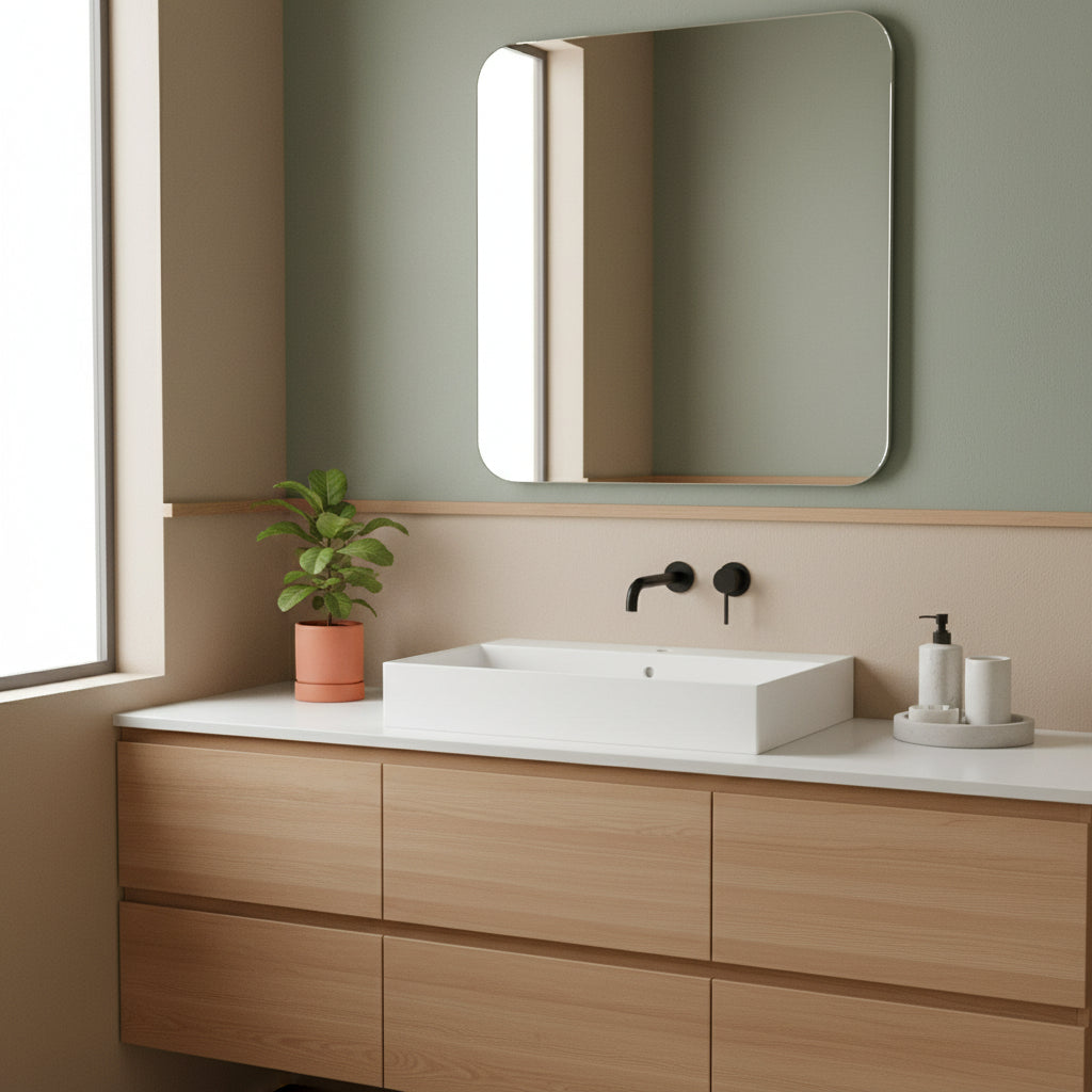 Lavabo da appoggio/sospeso 71x46cm serie Meg11 Pro di Ceramica Galassia - Bianco lucido