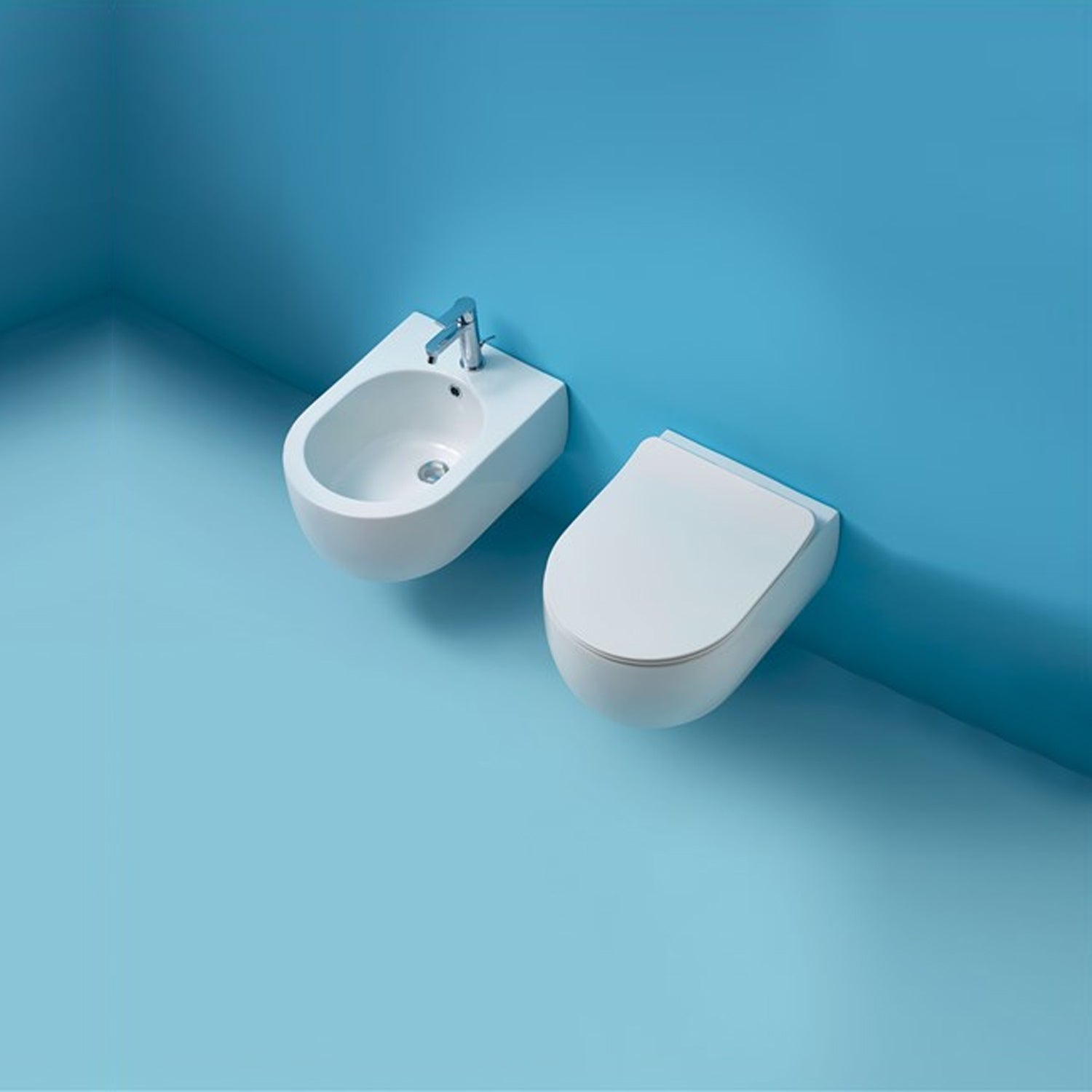 Wc sospeso 50x36 cm collezione Flo Kerasan con sedile soft close