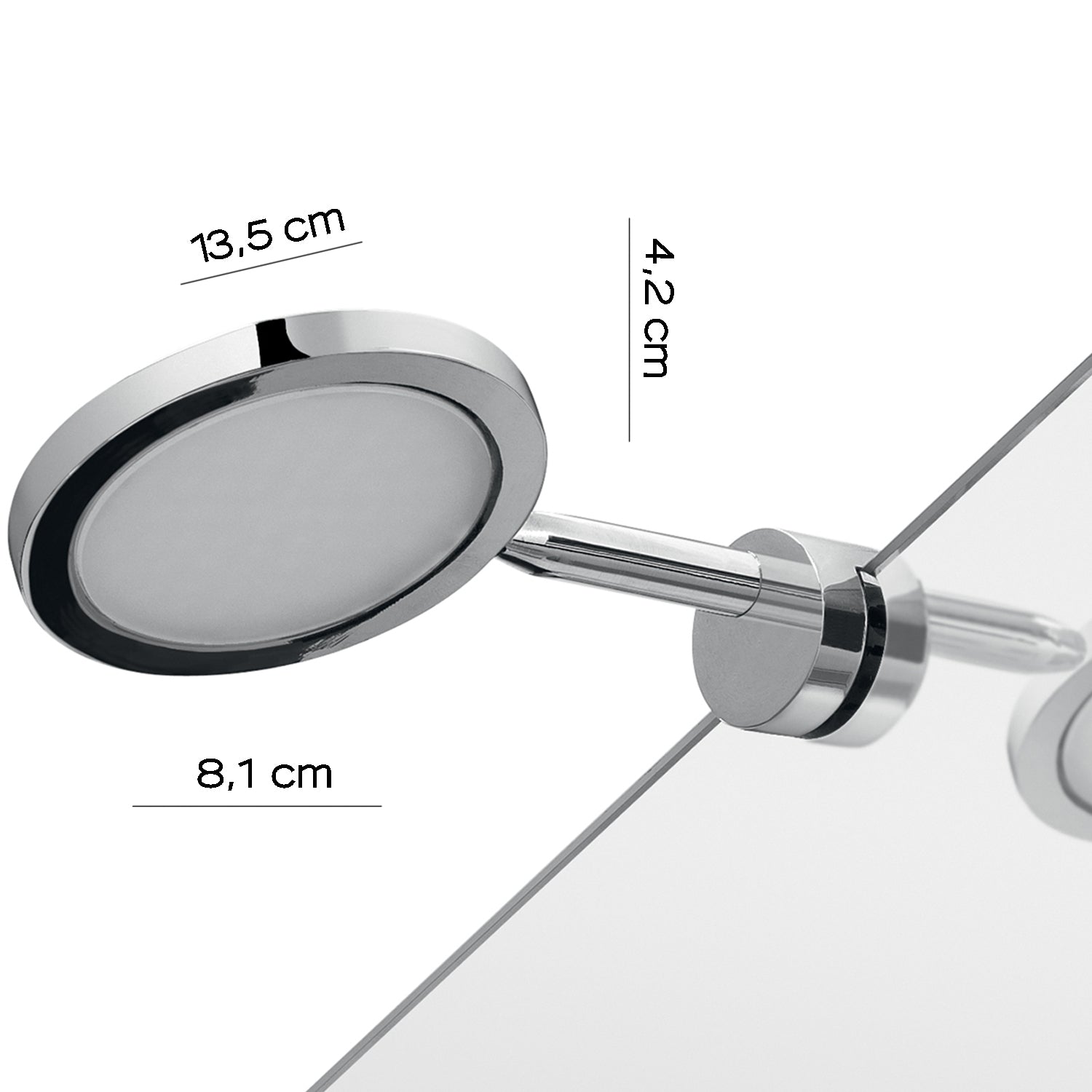 Lampada a Led con telaio di fissaggio modello Maiorca di Gedy - Cromato by CeramicStore | Lo specialista del tuo bagno