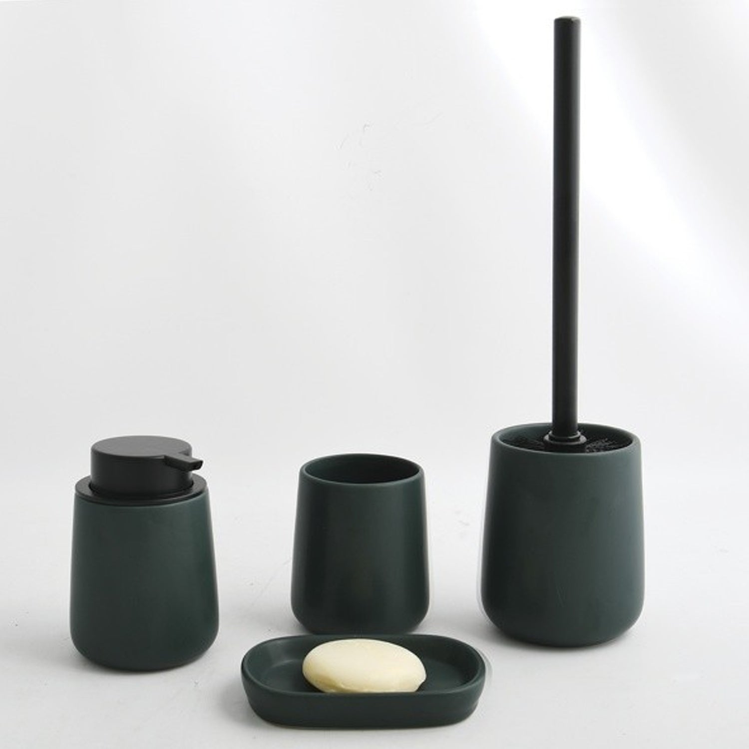 Scopino con supporto in ceramica modello Maonie - Verde Scuro by CeramicStore | Lo specialista del tuo bagno