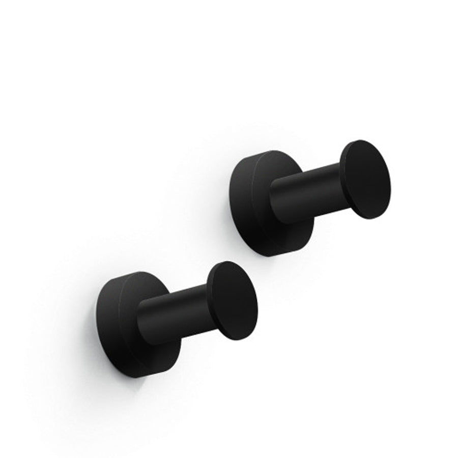 Coppia di appendini per il bagno Lineabeta collezione Baketo in verniciato nero by CeramicStore | Lo specialista del tuo bagno
