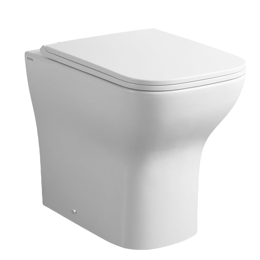 Coppia di sanitari filomuro WC bidet e coprivaso modello Reverse di Althea cm 50x36