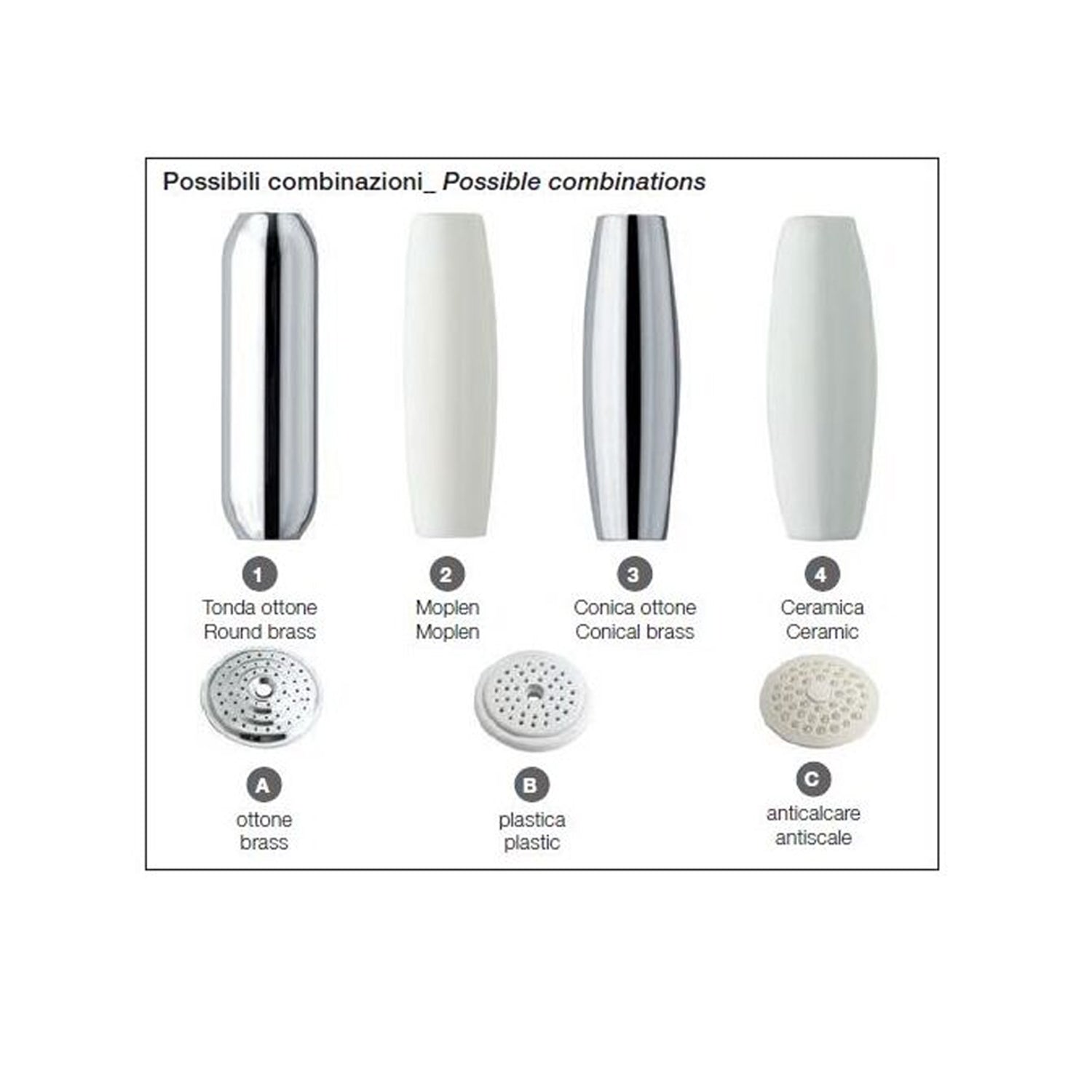 Doccia Violetta con manopola 2 e disco A in ottone by CeramicStore | Lo specialista del tuo bagno