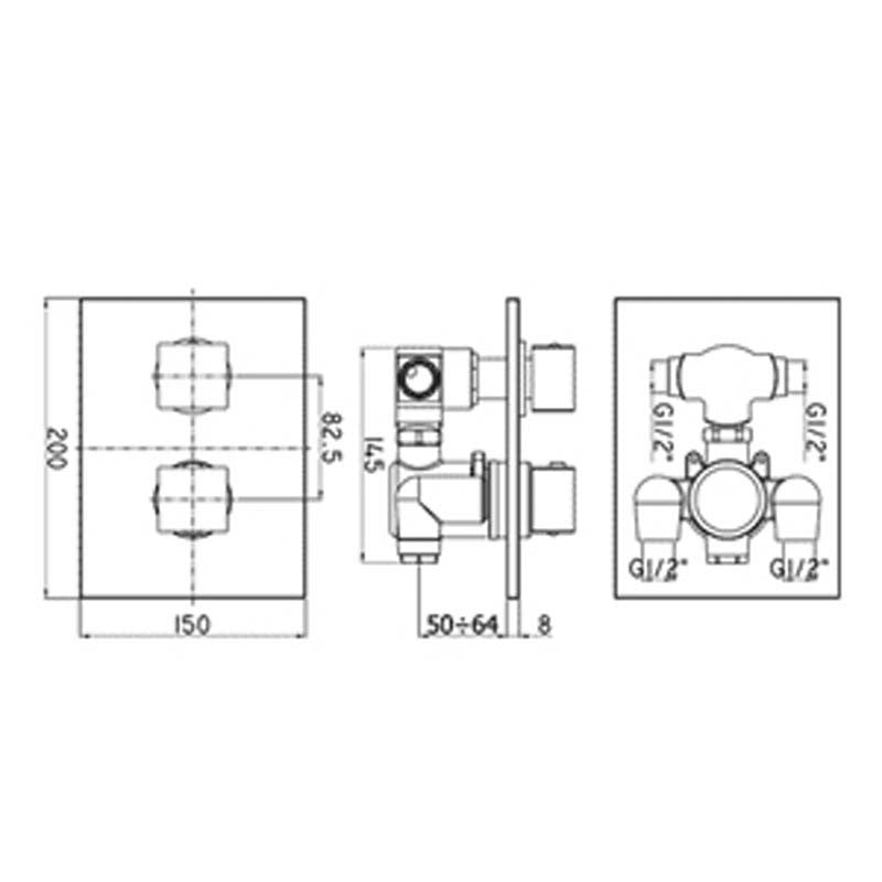 Paffoni mod. LEVEL Miscelatore termostatico incasso Doccia con deviatore LEQ518CR by CeramicStore | Lo specialista del tuo bagno