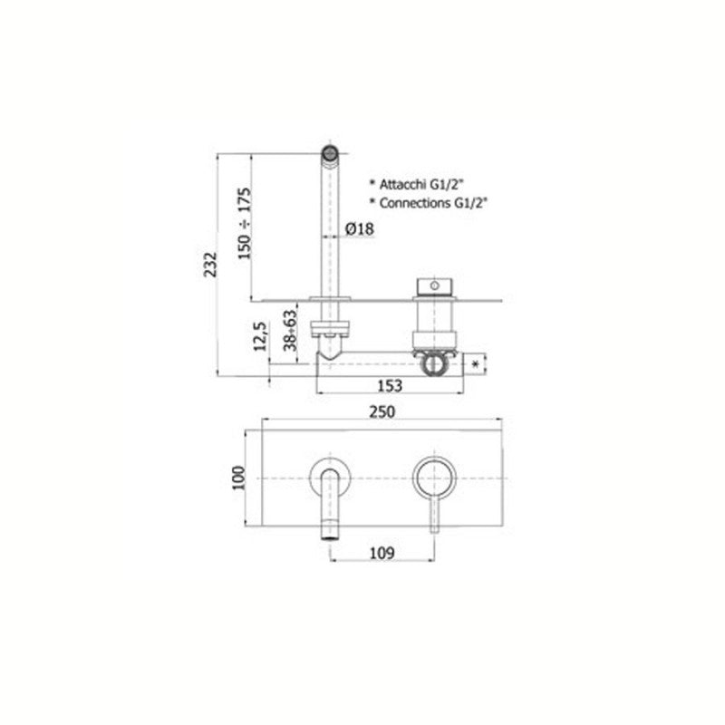 Miscelatore lavabo incasso Paffoni Light ottone cromato by CeramicStore | Lo specialista del tuo bagno