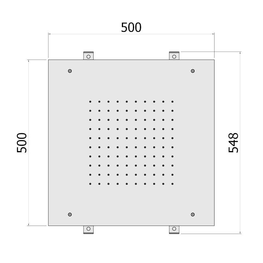 Soffione doccia quadrato a soffitto 50x50 cm Paffoni Boston by CeramicStore | Lo specialista del tuo bagno