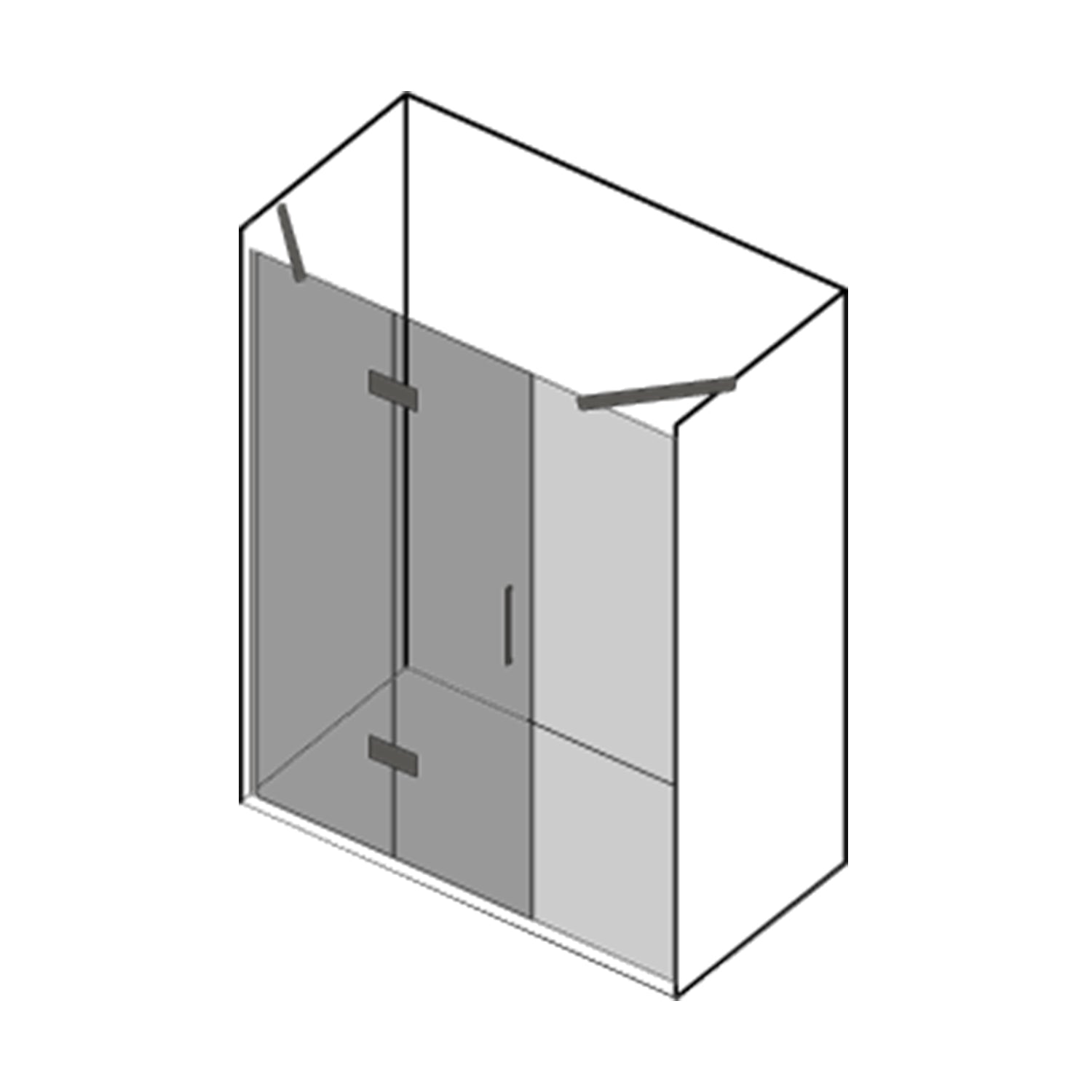 Box doccia a nicchia apertura a battente SINISTRA cm 100+90 modello Atlas in cristallo temperato mm 8 by CeramicStore | Lo specialista del tuo bagno