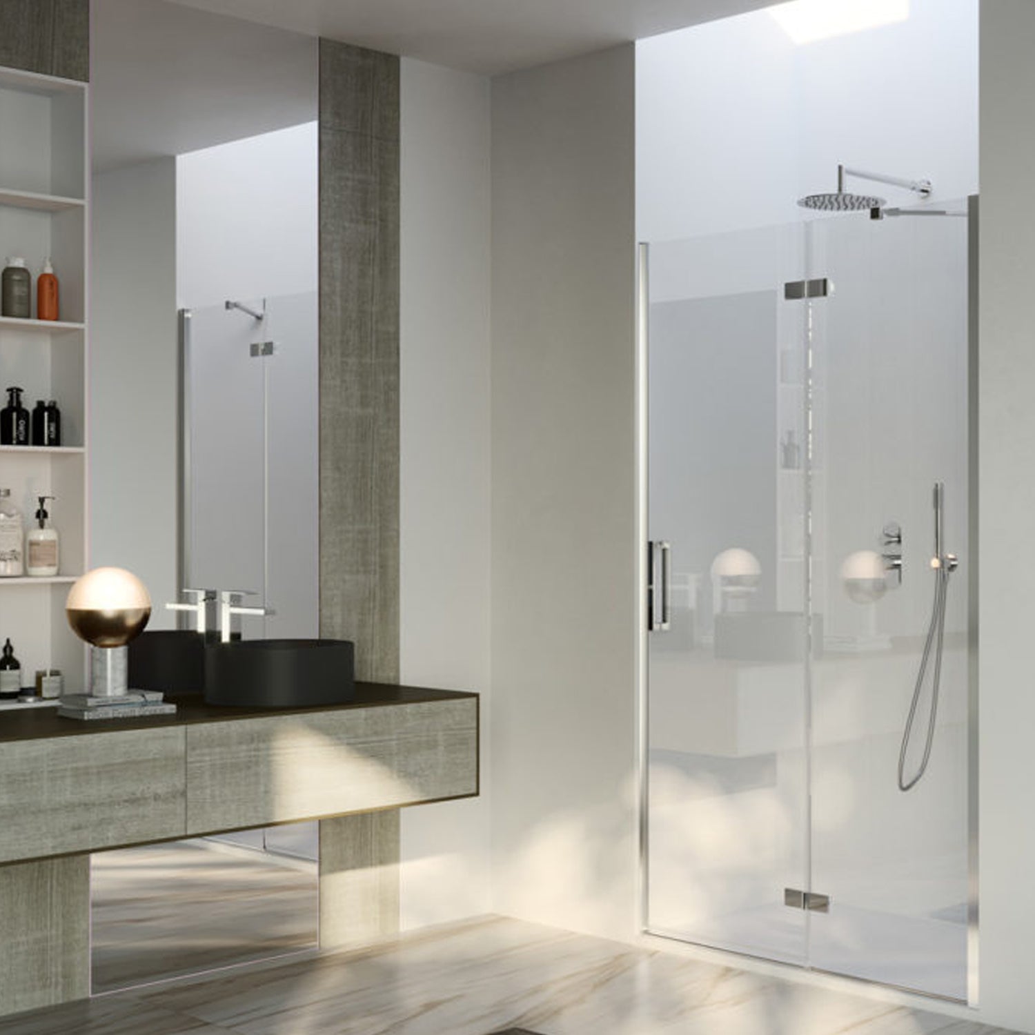 Porta doccia battente versione destra cm 120 modello Atlas in cristallo temperato mm 8 by CeramicStore | Lo specialista del tuo bagno