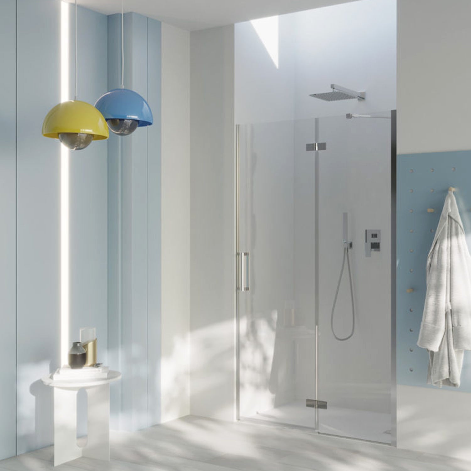 Porta doccia battente versione destra cm 70 modello Atlas in cristallo temperato mm 8 by CeramicStore | Lo specialista del tuo bagno