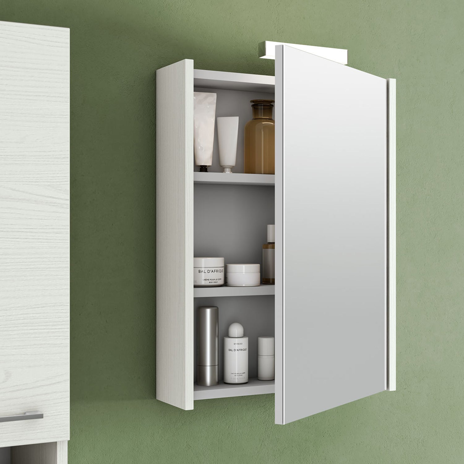 Mobile bagno sospeso con lavabo colonna e specchio contenitore color Aralie modello Gio' 01 90 cm by CeramicStore | Lo specialista del tuo bagno
