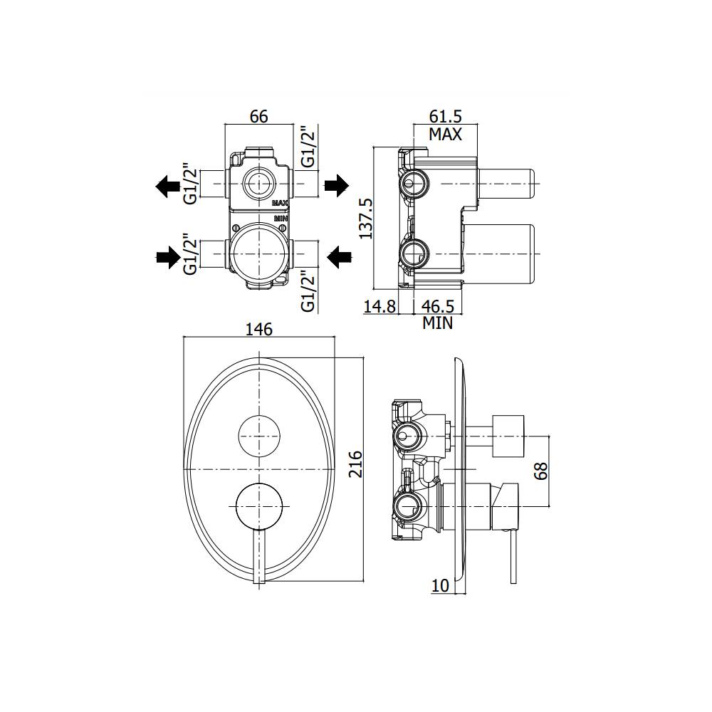 Miscelatore incasso doccia con deviatore con 2 Uscite serie Berry modello BR018CR cromato Paffoni by CeramicStore | Lo specialista del tuo bagno