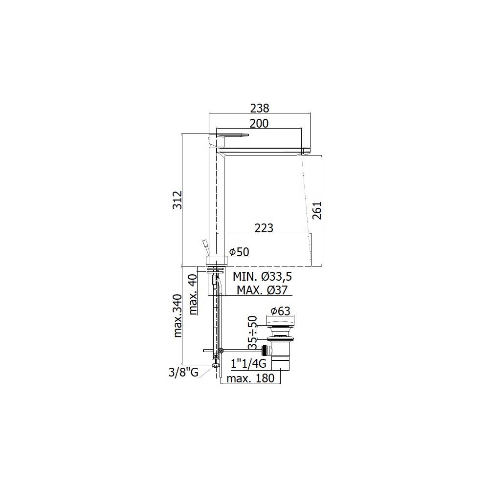 Miscelatore Lavabo alto prolungato con scarico click clak serie Candy modello CA081KCR cromato Paffoni by CeramicStore | Lo specialista del tuo bagno