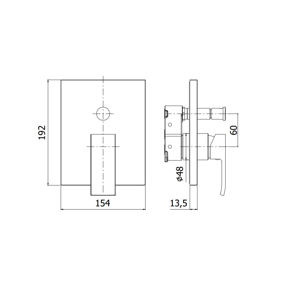 Miscelatore incasso doccia con deviatore PBOX 015 con piastra ABS serie EFFE modello EFBOX015CR cromato Paffoni by CeramicStore | Lo specialista del tuo bagno
