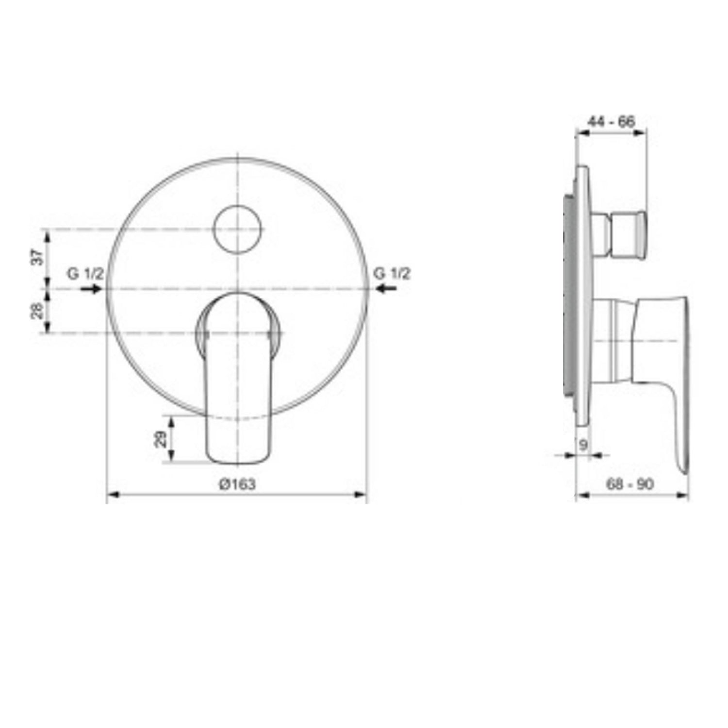 Miscelatore doccia con deviatore senza corpo incasso Ideal Standard Connect AIR MagneticGrey by CeramicStore | Lo specialista del tuo bagno