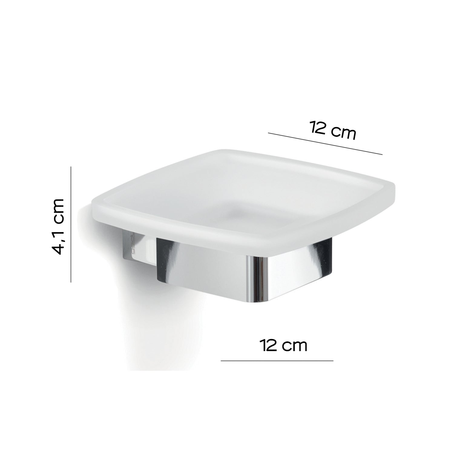 Portasapone a parete Gedy serie Lounge con contenitore in Vetro Satinato - Cromato by CeramicStore | Lo specialista del tuo bagno
