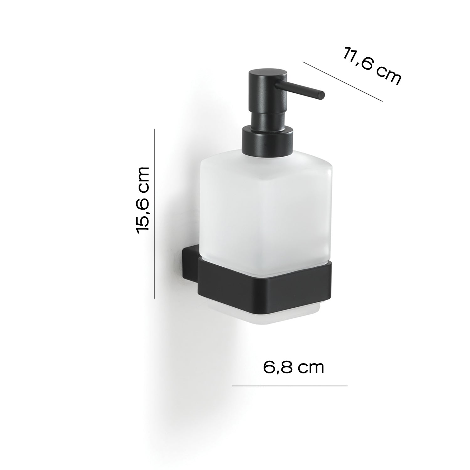 Dosasapone a parete di Gedy serie Lounge con erogatore in Ottone - Nero Matt by CeramicStore | Lo specialista del tuo bagno