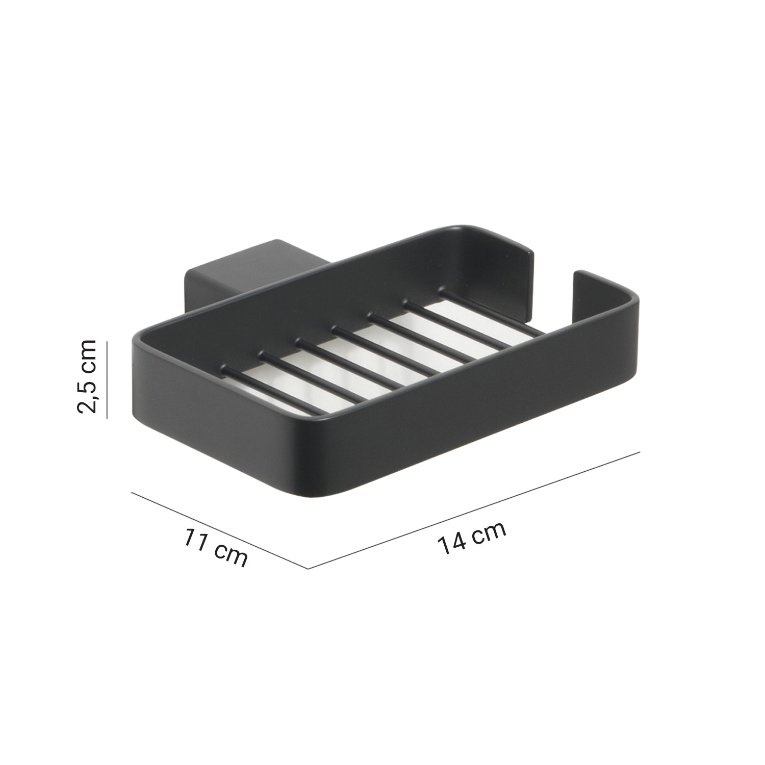 Portaoggetti doccia a parete Gedy serie Lounge - Nero Matt by CeramicStore | Lo specialista del tuo bagno