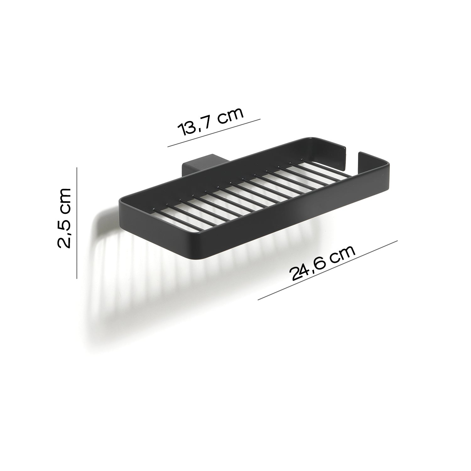 Portaoggetti doccia doppio a parete Gedy serie Lounge - Nero Matt by CeramicStore | Lo specialista del tuo bagno