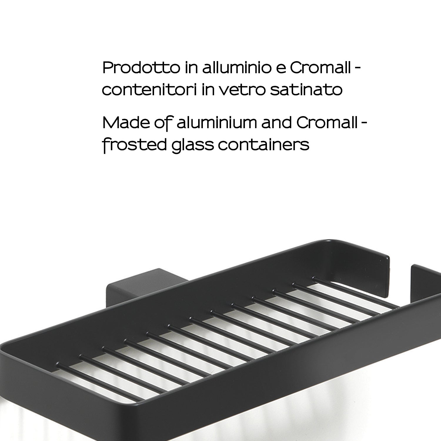 Portaoggetti doccia doppio a parete Gedy serie Lounge - Nero Matt by CeramicStore | Lo specialista del tuo bagno