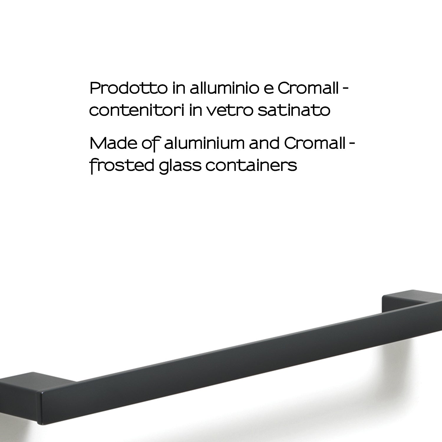 Portasalviette a parete Gedy serie Lounge 45 cm - Nero Matt by CeramicStore | Lo specialista del tuo bagno