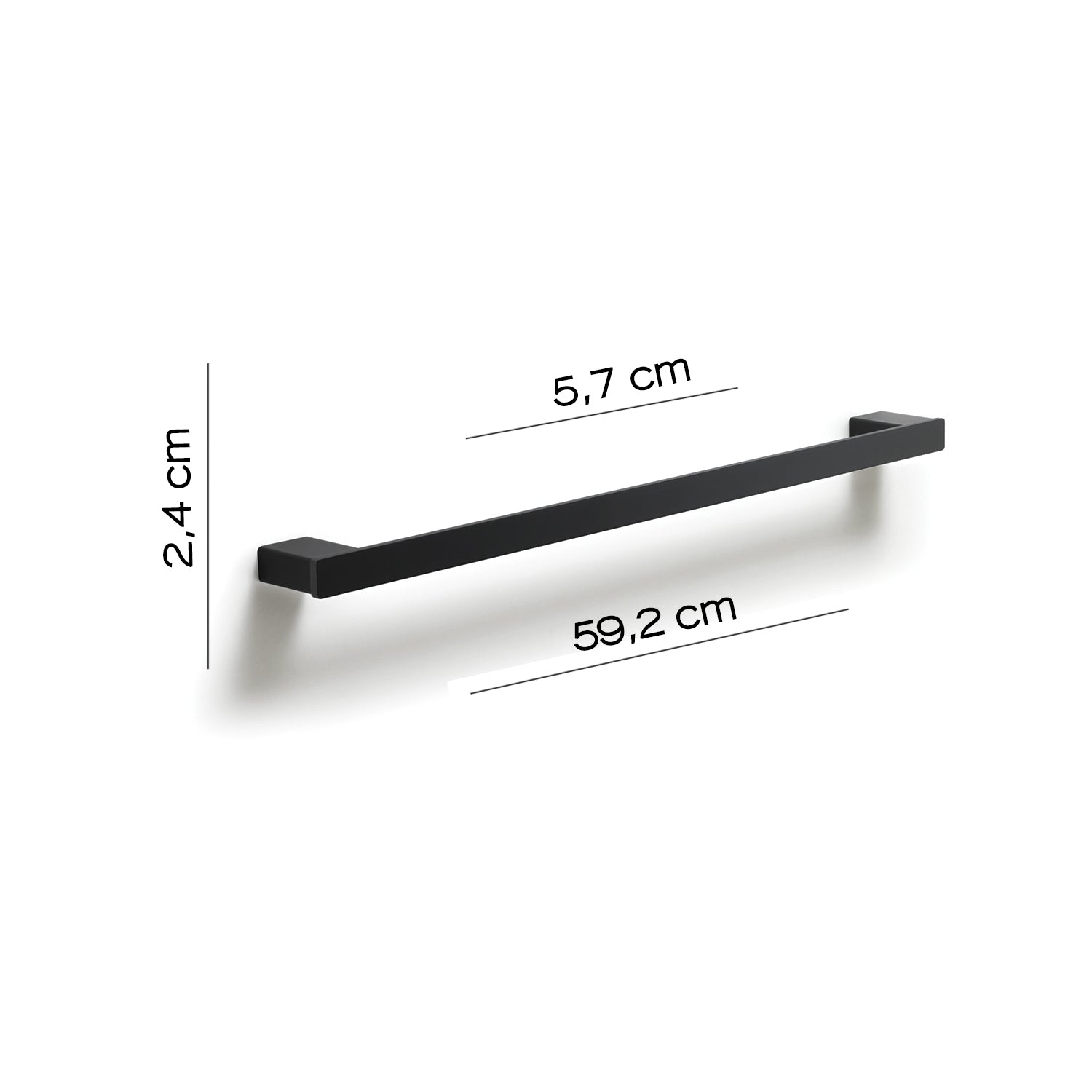Portasalviette a parete Gedy serie Lounge 60 cm - Nero Matt by CeramicStore | Lo specialista del tuo bagno