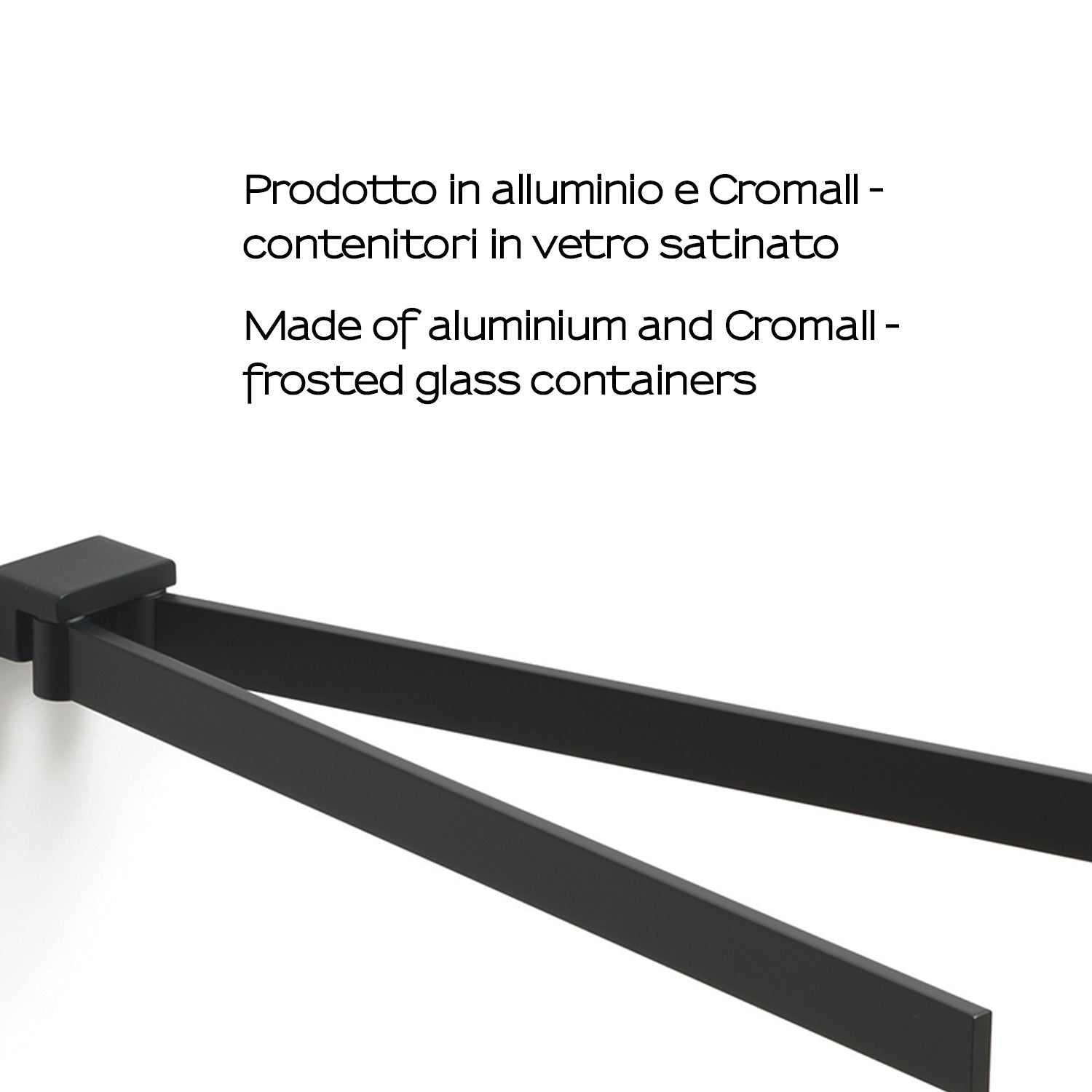 Portasalviette a snodo Gedy serie Lounge - Nero Matt by CeramicStore | Lo specialista del tuo bagno
