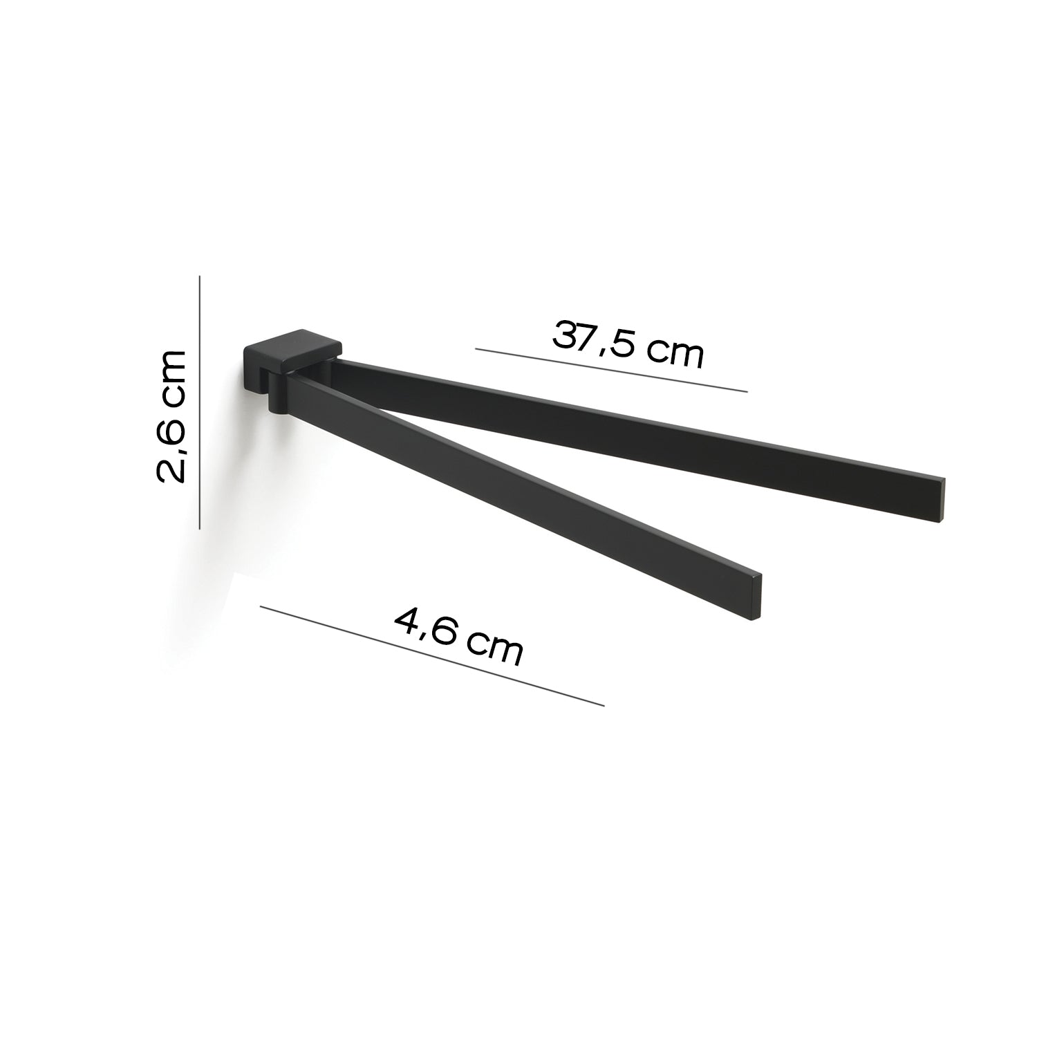 Portasalviette a snodo Gedy serie Lounge - Nero Matt by CeramicStore | Lo specialista del tuo bagno