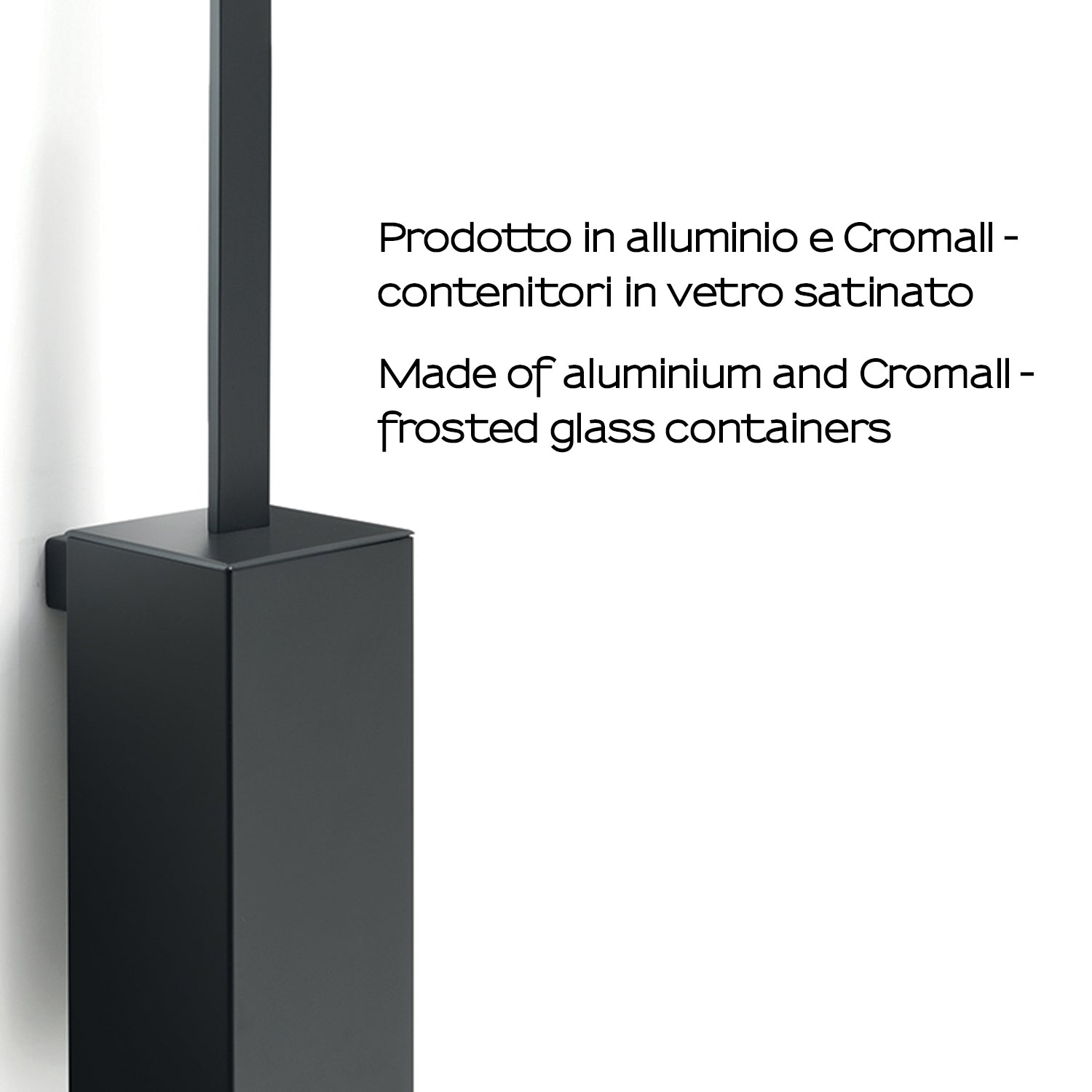 Scopino a parete con ciuffo in setole Gedy serie Lounge - Nero Matt by CeramicStore | Lo specialista del tuo bagno