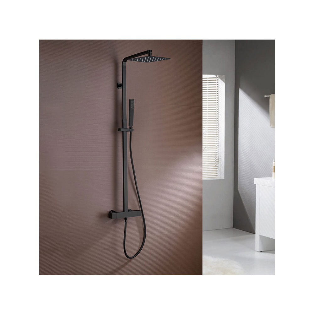 Colonna doccia con soffione ultrapiatto serie 'Quadra à©lite' by GME - Nera opaca by CeramicStore | Lo specialista del tuo bagno