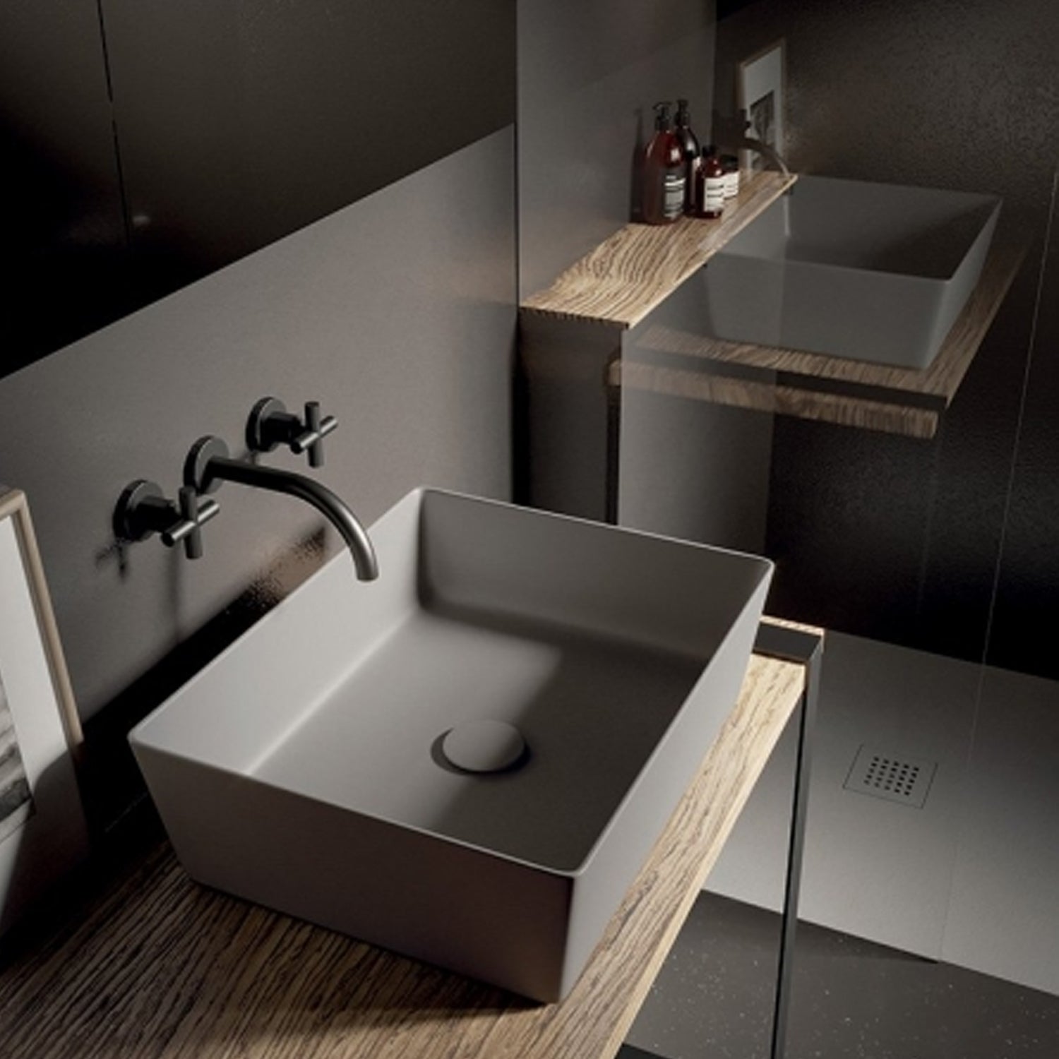 Lavabo d'appoggio 50x38 cm collezione Happy Hour Slim di Hatria