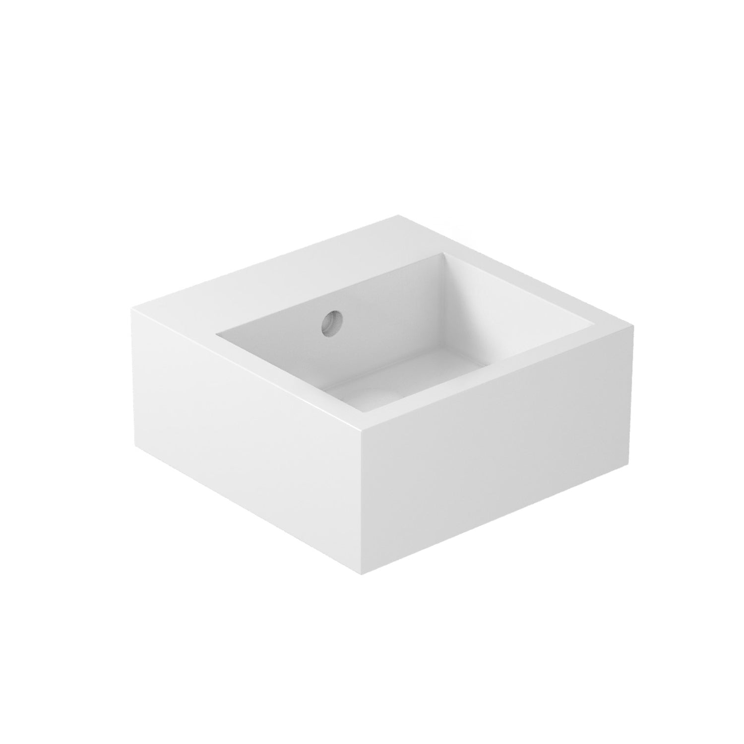 Lavabo 40x40 cm sospeso o da appoggio senza foro €“ Bianco