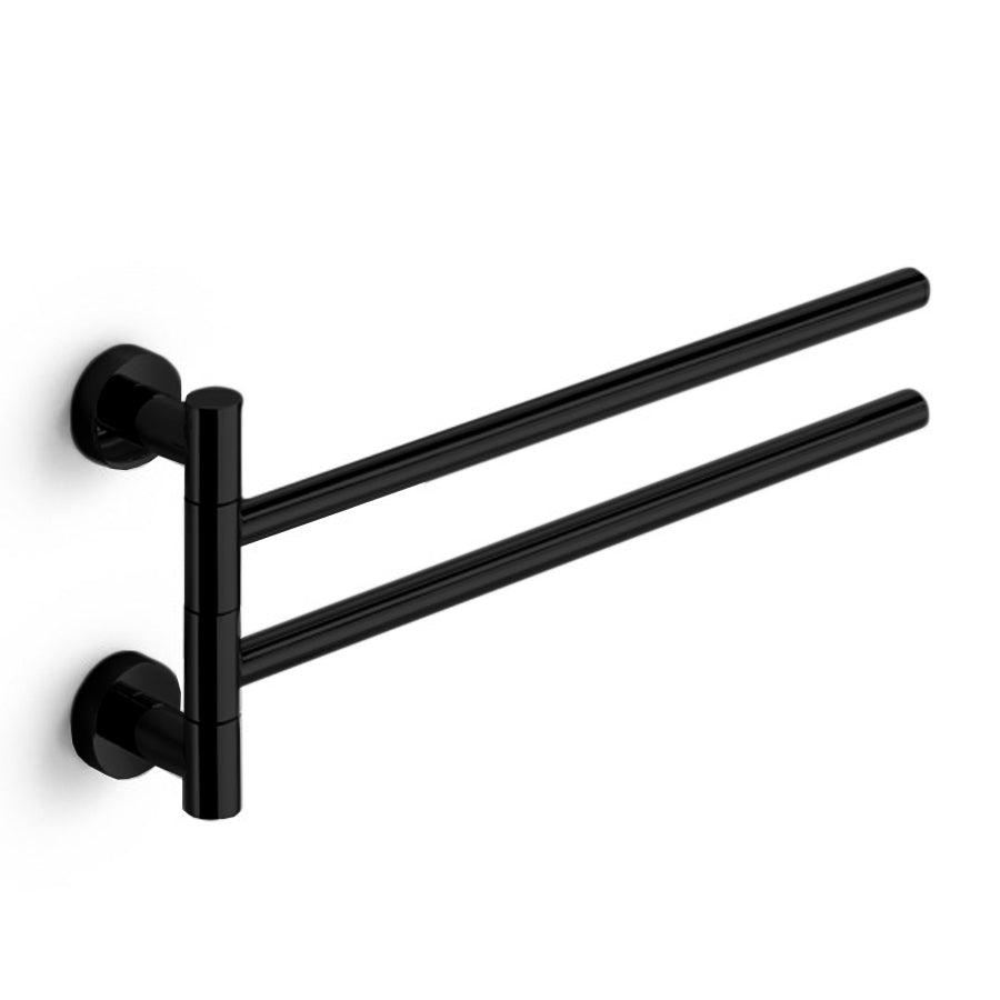Porta Asciugamani doppio snodato Lineabeta collezione Baketo in ottone nero by CeramicStore | Lo specialista del tuo bagno
