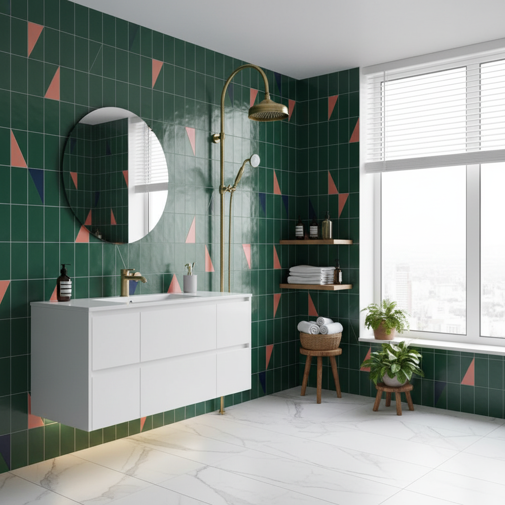 Colonna doccia oro orientabile con soffione Lord, deviatore e attacco 3/4"F