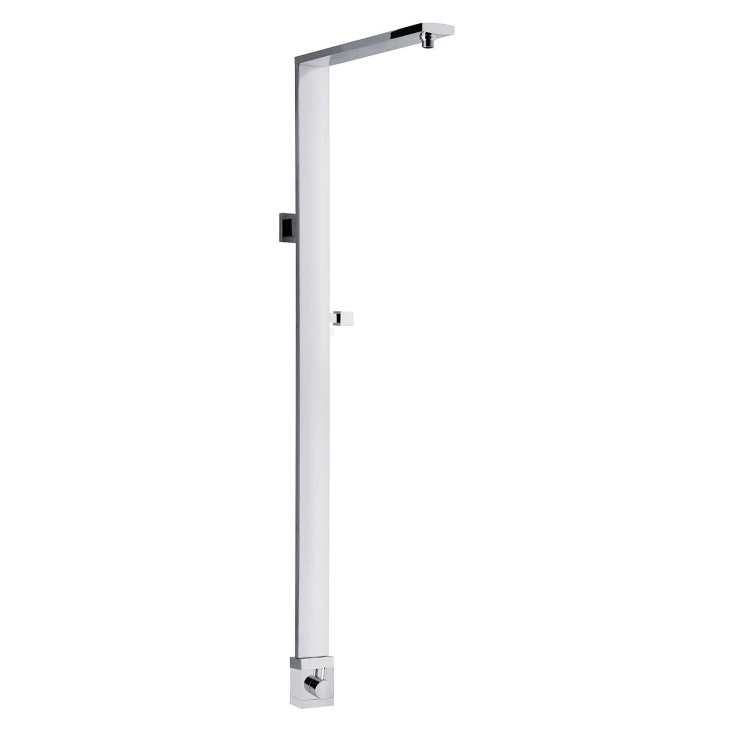 Colonna doccia rettangolare in ottone con presa acqua a muro by CeramicStore | Lo specialista del tuo bagno