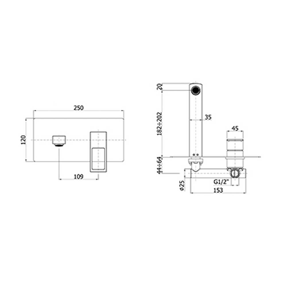 Miscelatore lavabo incasso Paffoni Effe con piastra in acciaio inox by CeramicStore | Lo specialista del tuo bagno