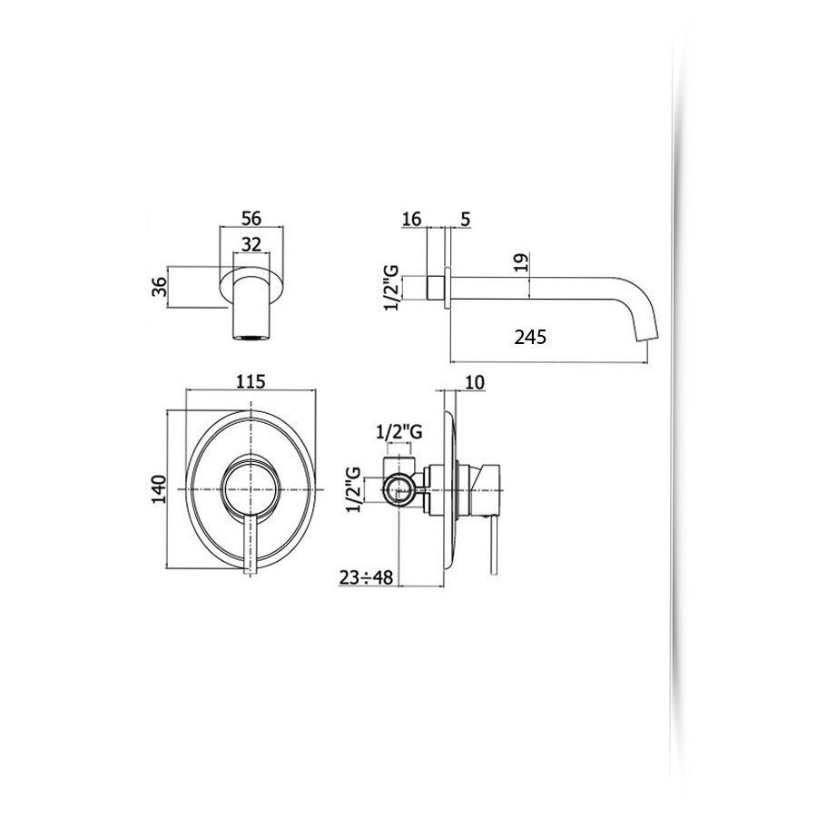 Miscelatore lavabo incasso Paffoni Berry con bocca 245 mm by CeramicStore | Lo specialista del tuo bagno