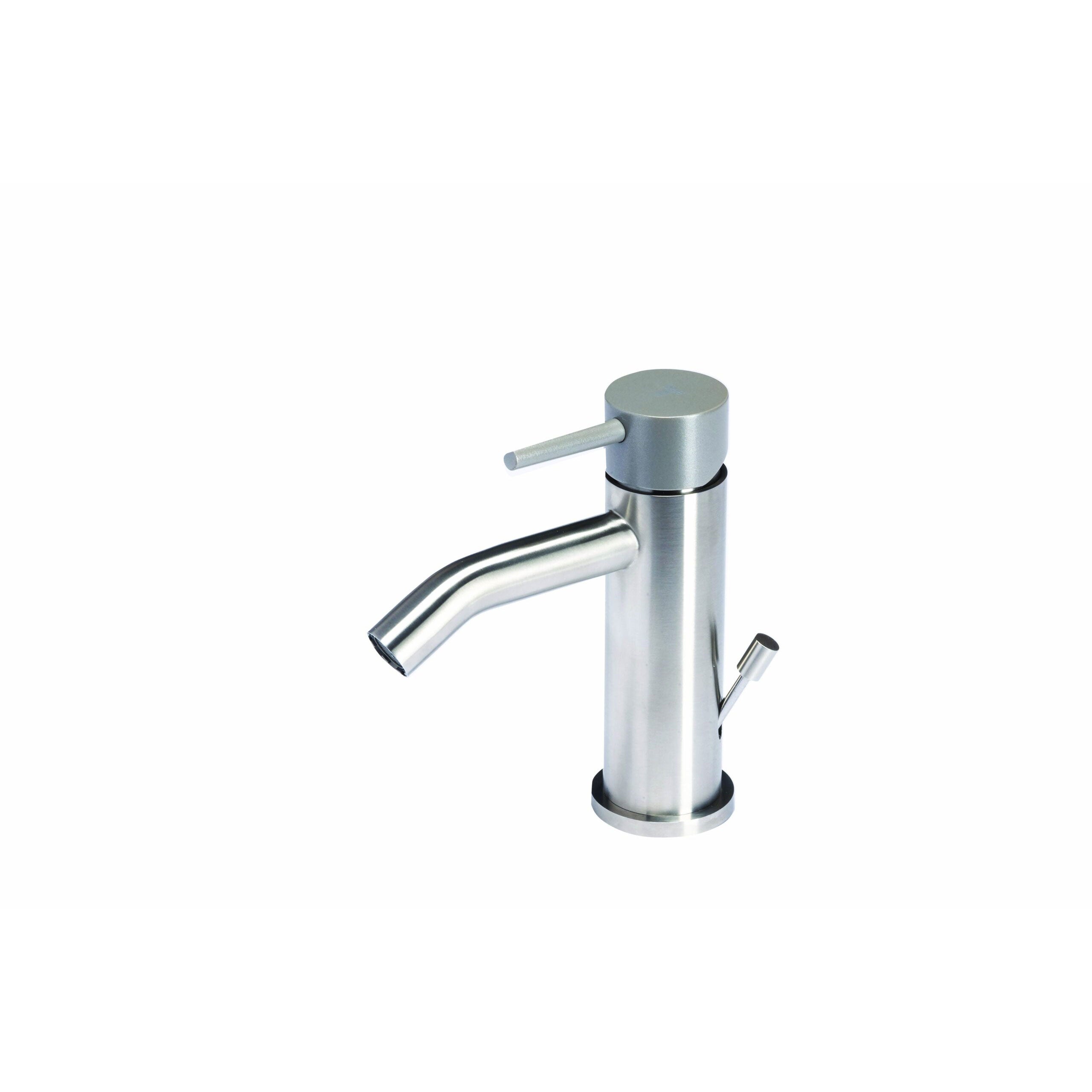 Rubinetto miscelatore Bidet con scarico in acciaio inox Finitura Spazzolata con Maniglia color Roccia Tubico Colorado by CeramicStore | Lo specialista del tuo bagno