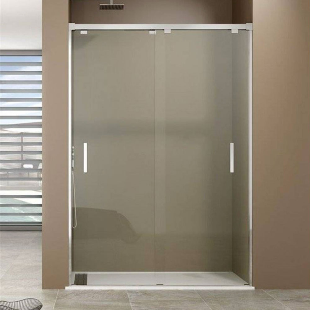 Box doccia a nicchia di GME modello Bypass frontale da 140 cm profili in alluminio - reversibile by CeramicStore | Lo specialista del tuo bagno