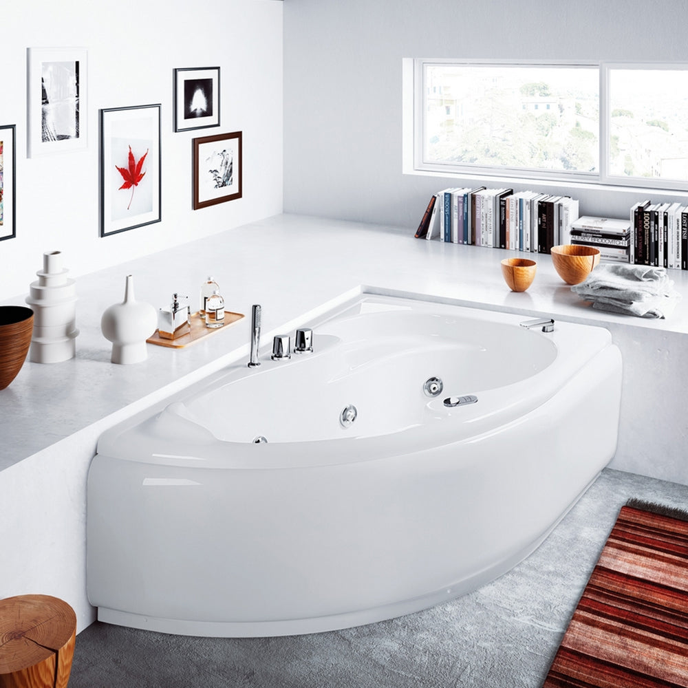 Vasca Bagno asimmetrica Grace con idromassaggio in acrilico e Abs cm 150x100- Versione Sinistra by CeramicStore | Lo specialista del tuo bagno