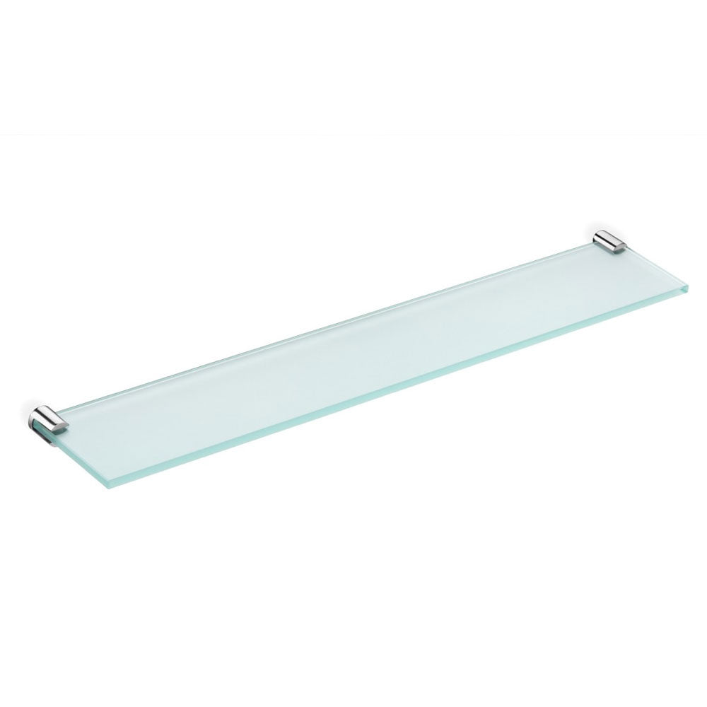 Mensola a muro in vetro ed acciaio della collezione 'Logic' by Cosmic 2x9,5x57,5 cm - Supporti lucidi by CeramicStore | Lo specialista del tuo bagno