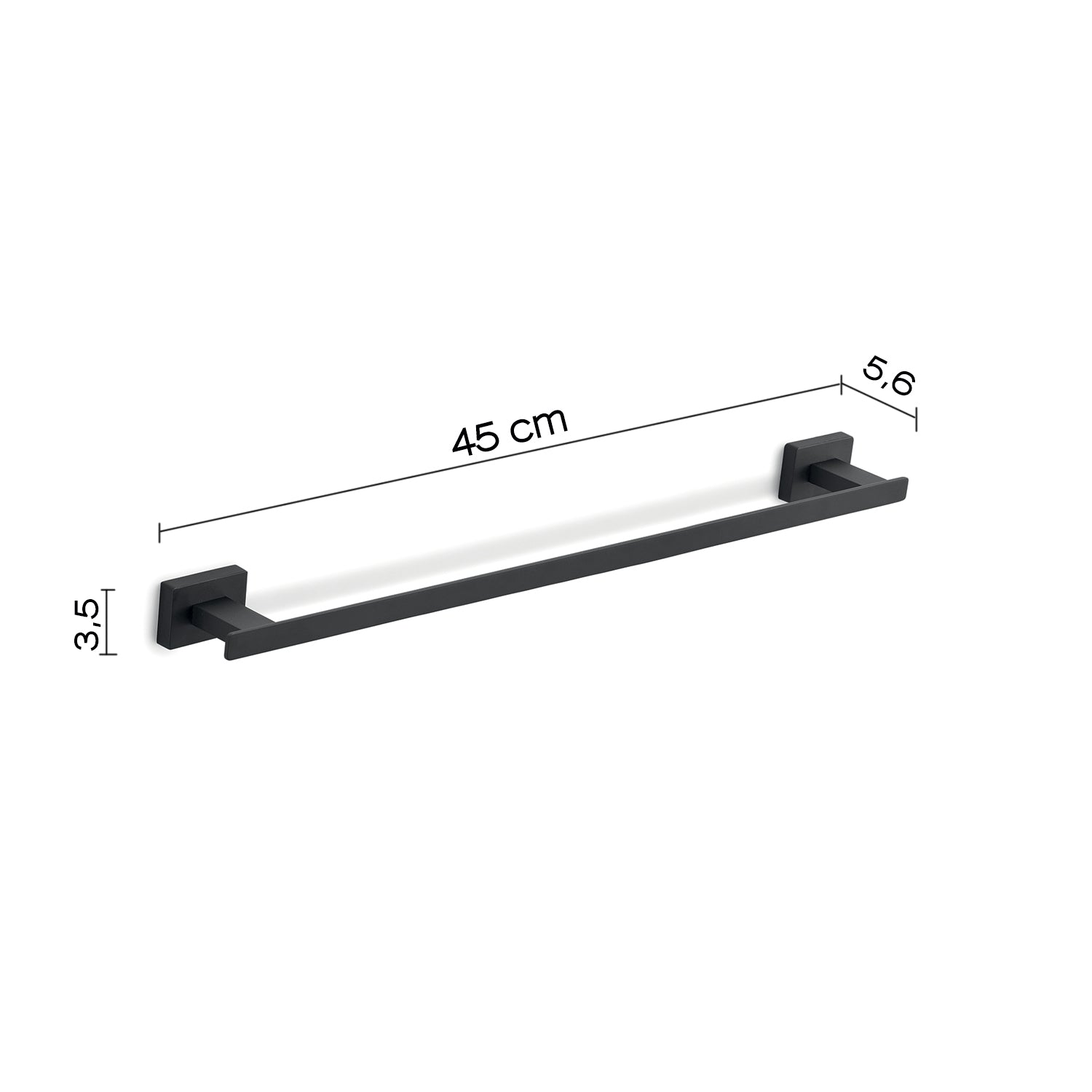 Portasalviette a parete Gedy modello Atena da 45 cm - Nero Matt by CeramicStore | Lo specialista del tuo bagno