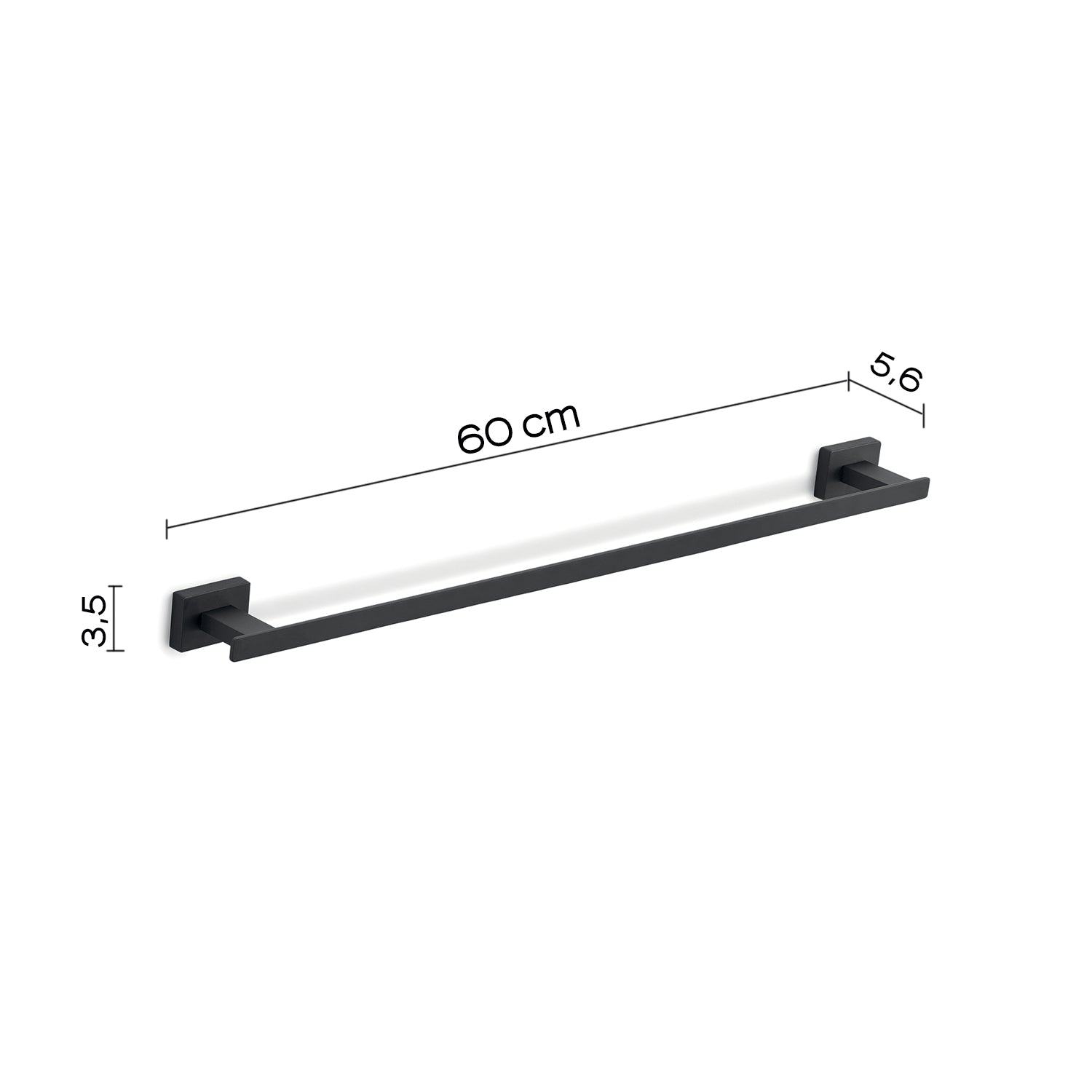 Portasalviette a parete Gedy modello Atena da 60 cm - Nero Matt by CeramicStore | Lo specialista del tuo bagno