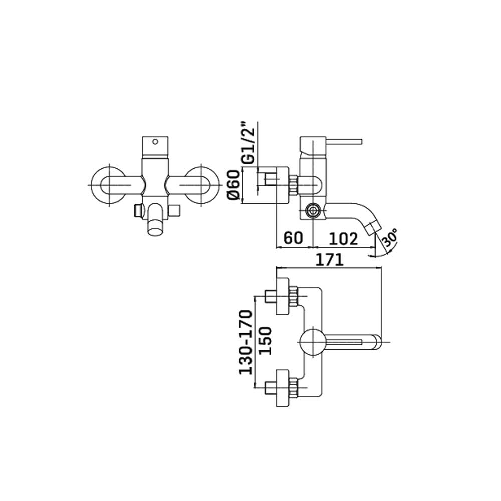 Set di Rubinetti Vasca con Set Doccia, Lavabo e Bidet con scarico in ottone Cromo collezione Pico di Mamoli Rubinetterie by CeramicStore | Lo specialista del tuo bagno