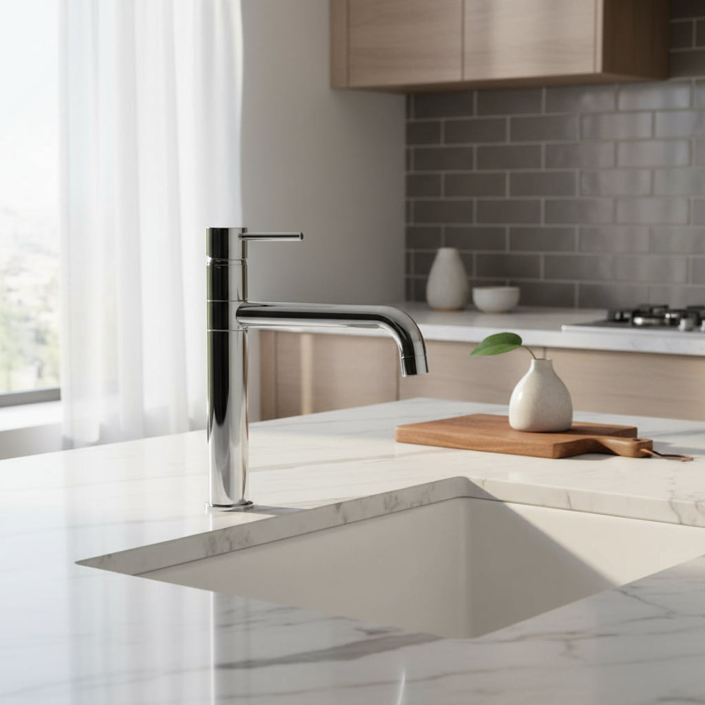 Miscelatore monocomando per lavello cucina con canna rotante in ottone Cromo collezione Pico di Mamoli Rubinetterie by CeramicStore | Lo specialista del tuo bagno