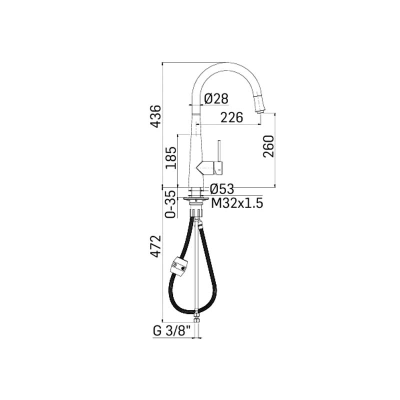 Miscelatore monocomando per lavello cucina con Doccetta Estraibile in ottone Cromo collezione Pico di Mamoli Rubinetterie by CeramicStore | Lo specialista del tuo bagno