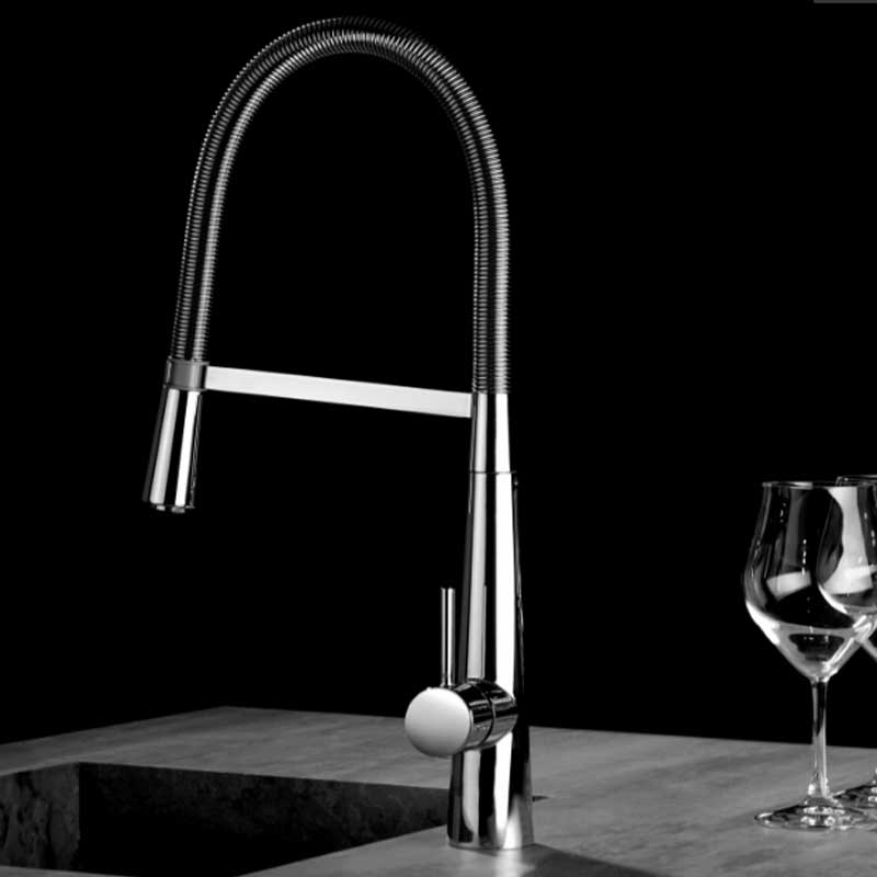 Miscelatore monocomando per lavello cucina con Doccetta Orientabile in ottone Cromo collezione Pico di Mamoli Rubinetterie by CeramicStore | Lo specialista del tuo bagno