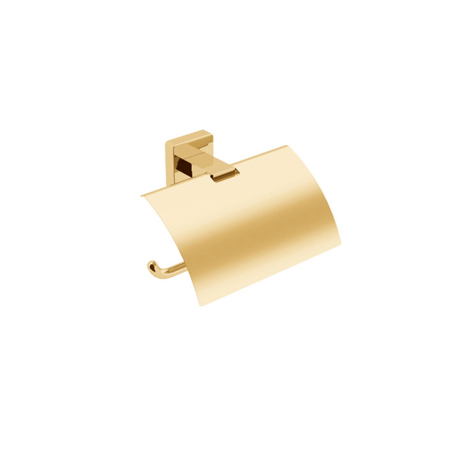 Portarotolo coperto in ottone da fissare a parete collezione Dado di Lineabeta - Metallo oro versione outlet