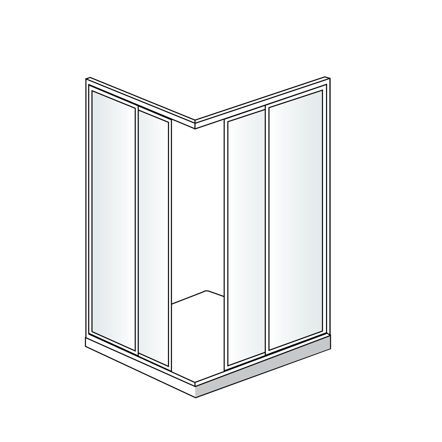 Box doccia angolare apertura scorrevole 110x110cm cristallo trasparente profilo bianco Oceania by CeramicStore | Lo specialista del tuo bagno