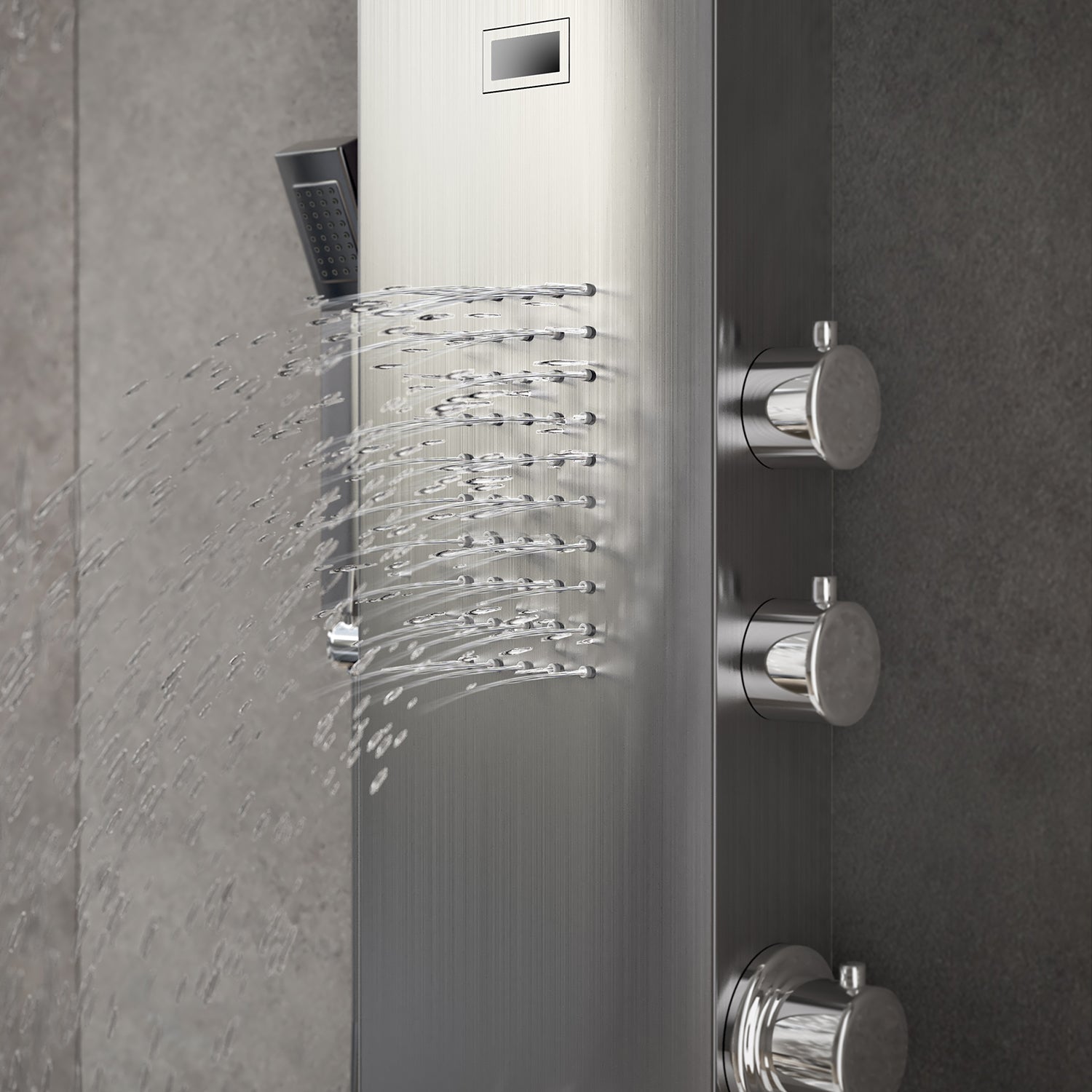 Pannello doccia multifunzione con miscelatore termostatico da cm 167 modello SPA 02 finitura inox - Spazzolato by CeramicStore | Lo specialista del tuo bagno